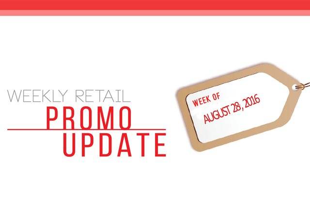 Weekly Retail Promo Update Aug 28, 2016