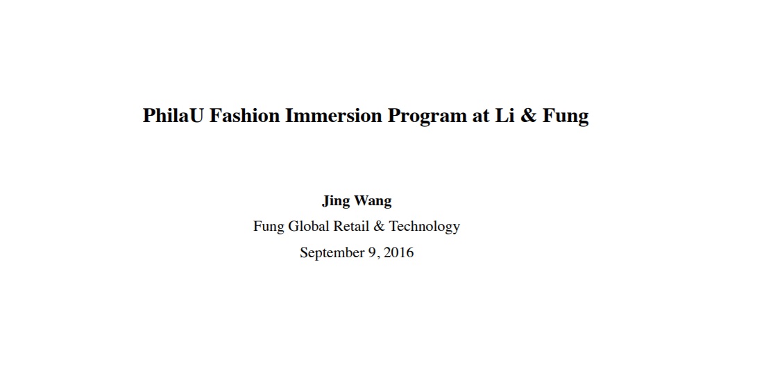 Fashion Immersion Program (PhilaU)