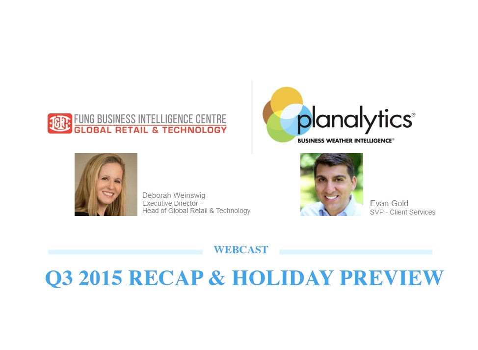 3Q2015 Recap and Holiday Preview