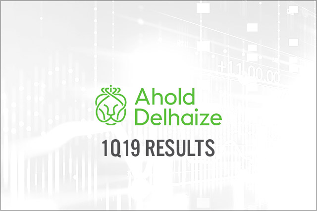 Ahold Delhaize (ENXTAM: AD) 1Q19 Results: EPS in Line with Consensus, Lowers FY19 EPS Guidance