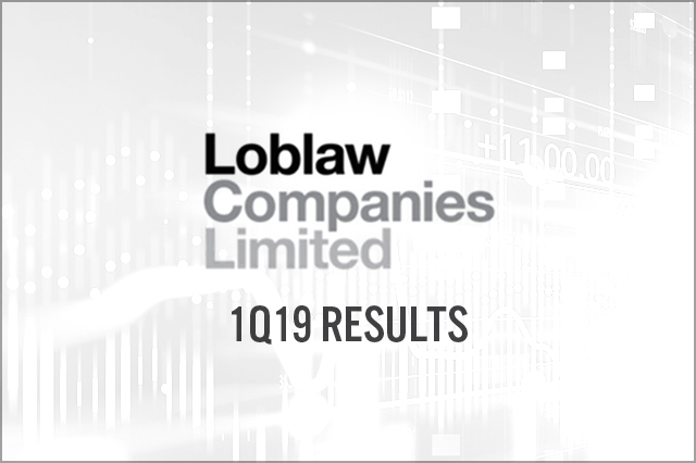 Loblaw (TSX: L) 1Q19 Results: Comp Growth Strengthens in Retail