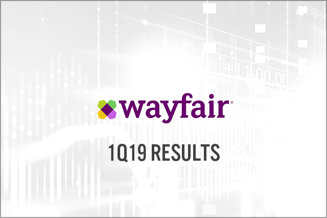 Wayfair (NYSE: W) 1Q19 Results: Revenues Beat Consensus Estimates, Losses Deepen