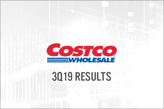Costco Wholesale (NASDAQ: COST) 3Q19 Results: Beats Consensus on Revenues and EPS