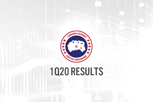Canada Goose (NYSE: GOOS) 1Q20 Results: Revenue and EPS Beat Estimates, Reiterates Guidance for FY2020