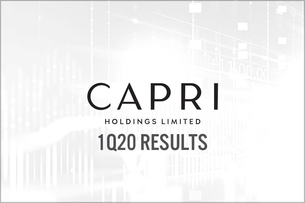 Capri Holdings (NYSE: CPRI) 1Q20 Results: Revenue Misses Estimates, Reduces Revenue Guidance