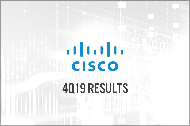 Cisco (NASDAQ: CSCO) 4Q19 Results: Beats/In Line with Consensus, Security Driving Growth