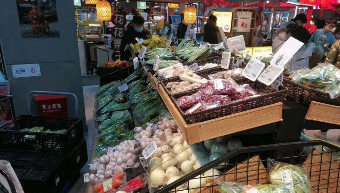 Well-stocked Shanghai market in the morning