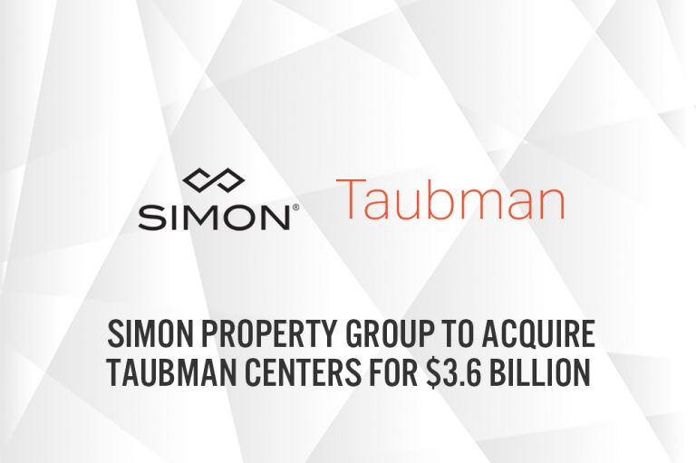 Simon Property Will Pay 3.6 Billion To Own 80 of Taubman Realty.