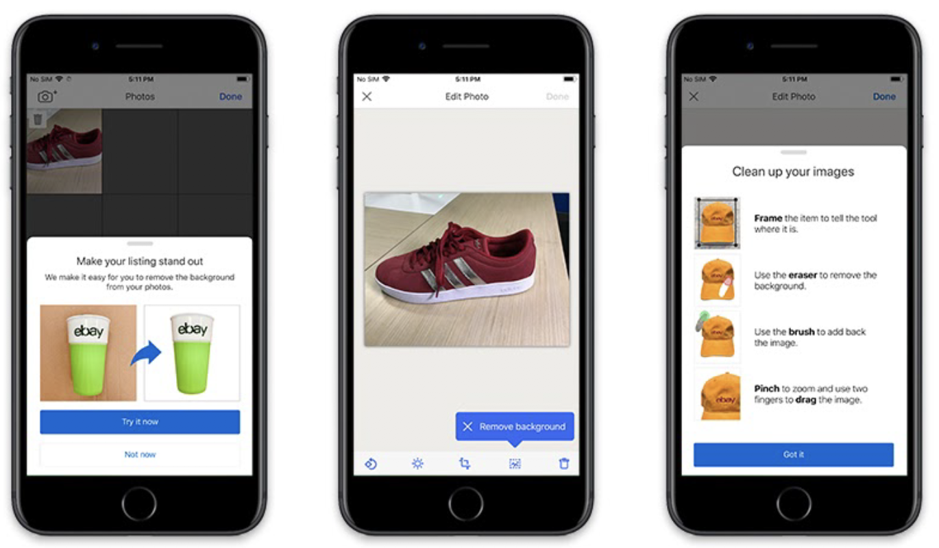 eBay’s Image Cleanup feature makes product photographs more presentable and easier on the eye