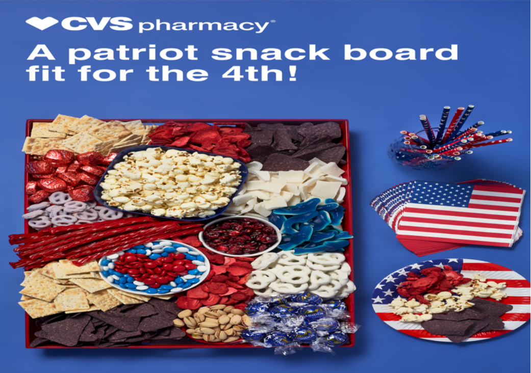 CVS Pharmacy’s red, white and blue snack board for 4th of July