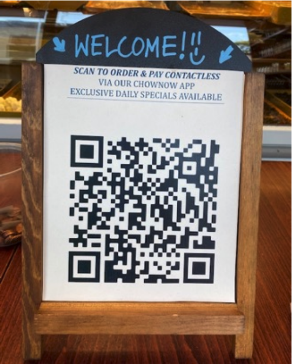 The ChowNow app leverages QR codes