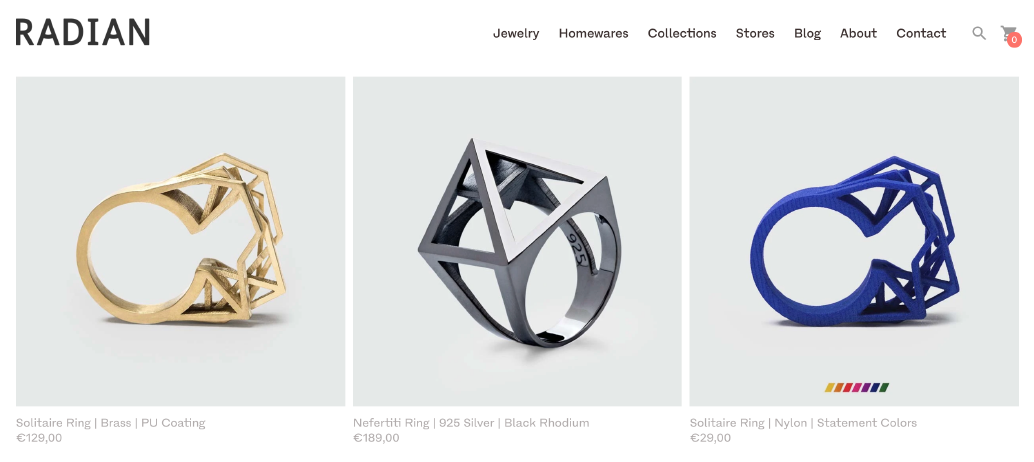 RADIAN rings on its website