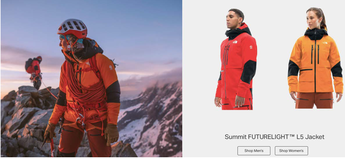 North Face’s Summit L5 LT FUTURELIGHT™ jackets for men and women