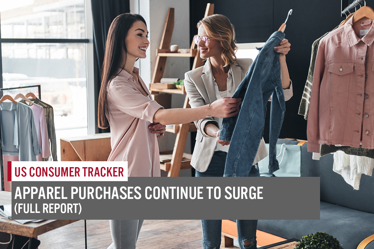 US Consumer Tracker: Apparel Purchases Continue To Surge (Full Report)