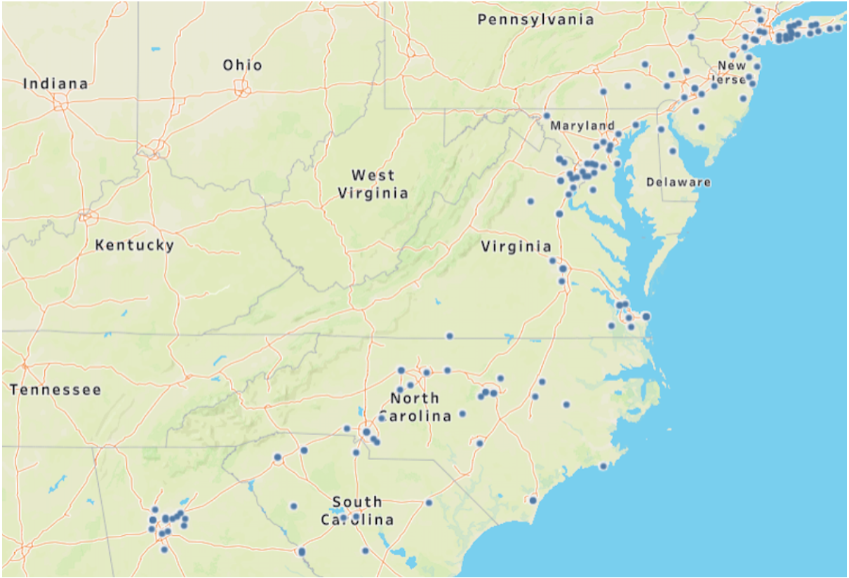 Figure 5. Lidl US Store Map