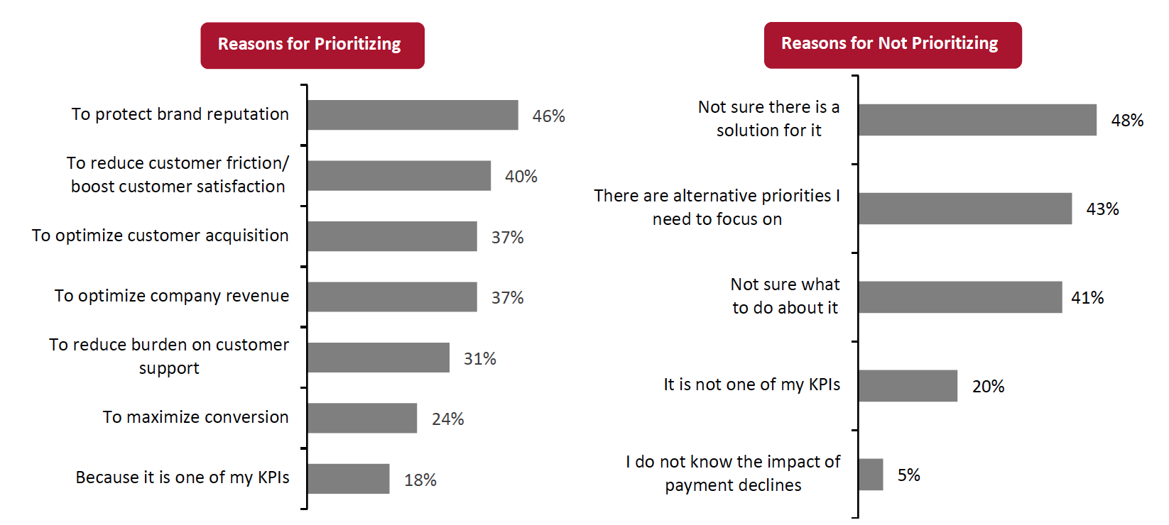 Figure 6. Reasons Merchants Prioritize or Do Not Prioritize Payment Authorization Issue (% of Respondents)