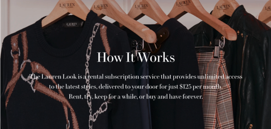 Ralph Lauren’s rental subscription service home page