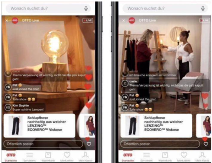 Otto’s live shopping session on its app Source: Company website