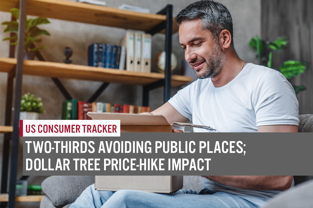 US Consumer Tracker: Two-Thirds Avoiding Public Places; Dollar Tree Price-Hike Impact