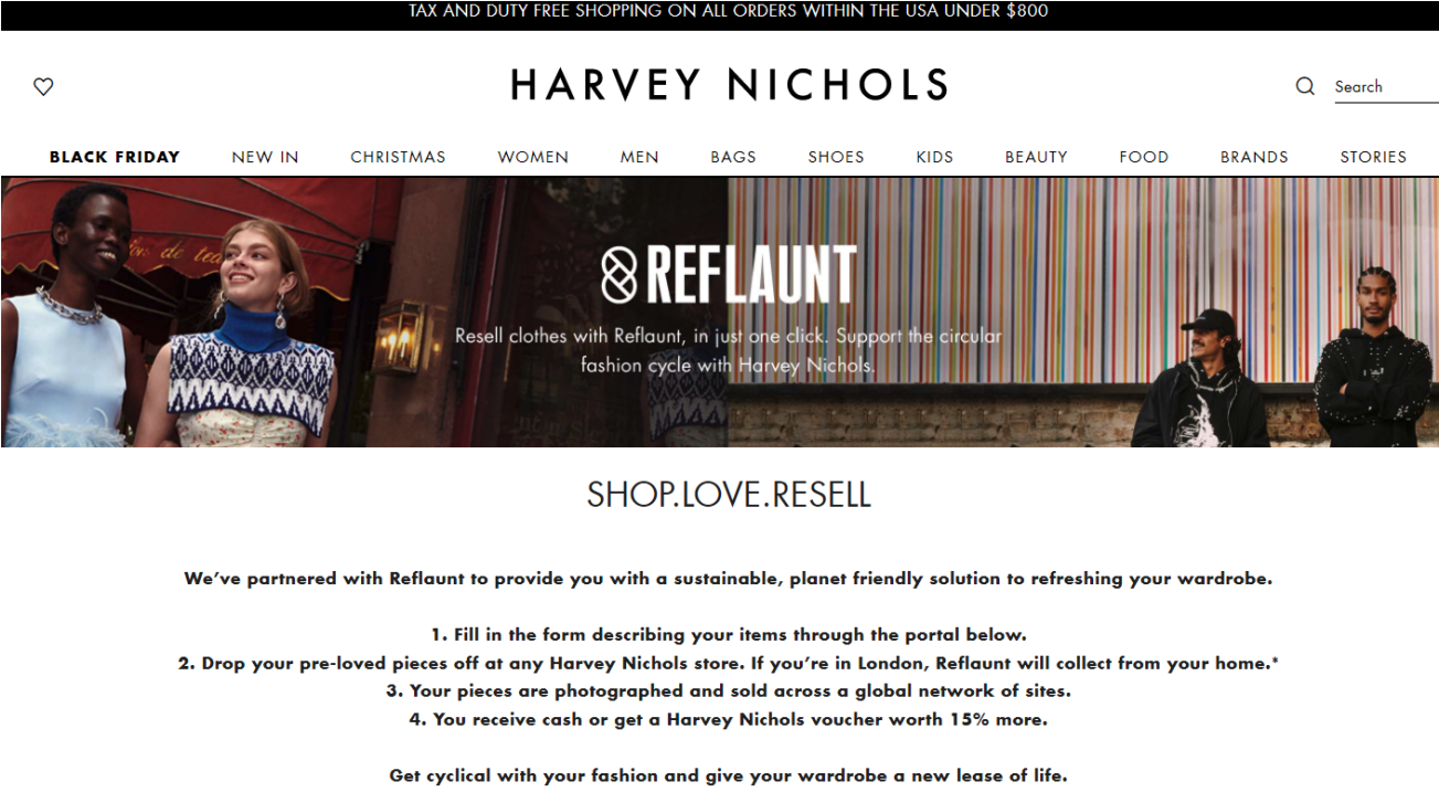 Harvey Nichols’ resale service with Reflaunt