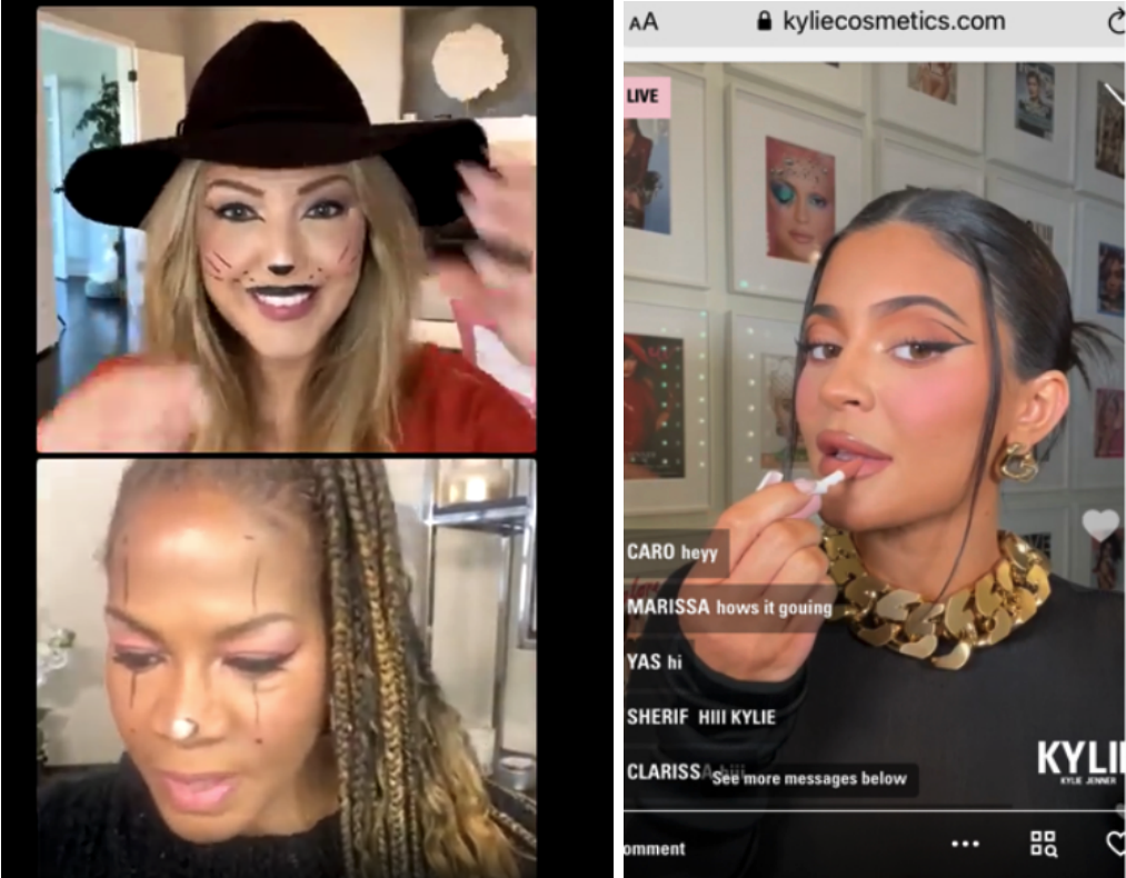 Livestreaming sessions by IT Cosmetics and Kylie Cosmetics