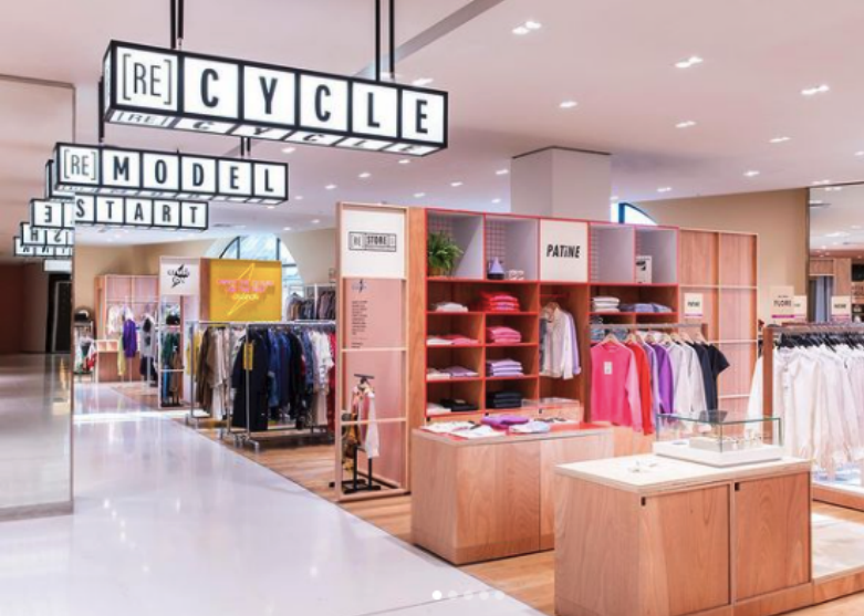 Le (Re)Store at Galeries Lafayette Haussmann featuring sustainable