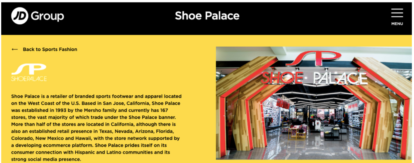 JD Sports successfully integrated US-based footwear retailer Shoe Palace in December 2020. 