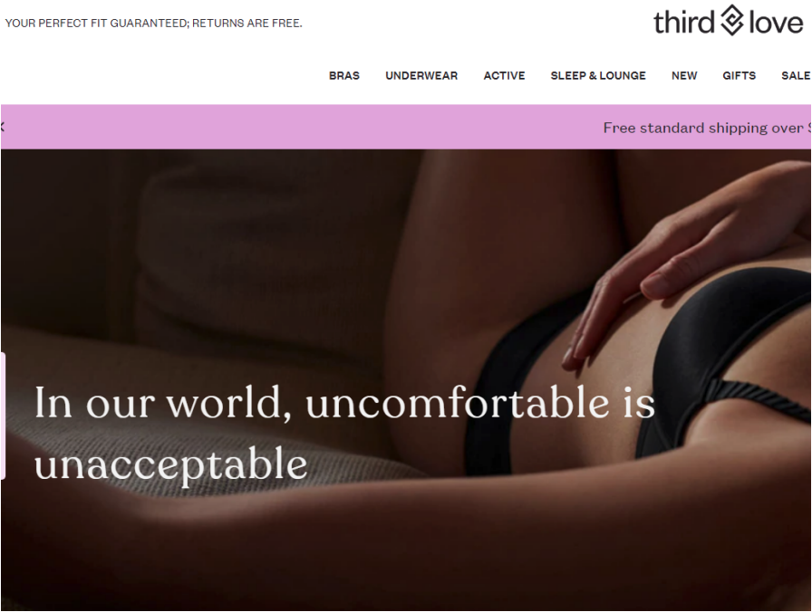 ThirdLove digitally native underwear brands has over 80 sizes