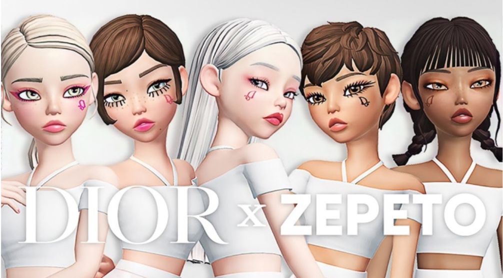 Preview of a Dior makeup tutorial hosted by a Zepeto virtual human 