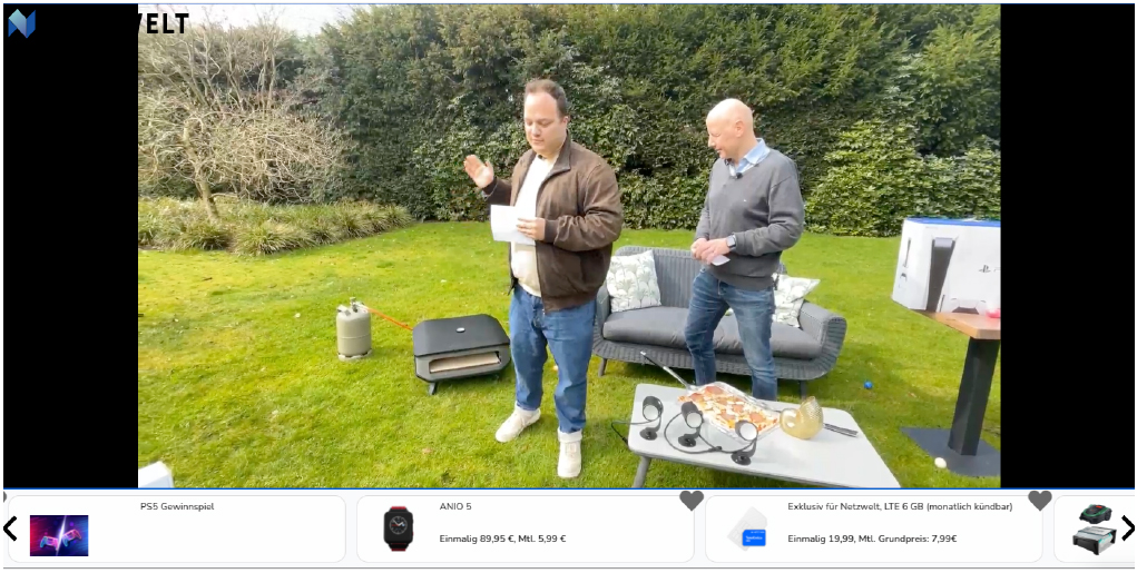 Netzwelt’s first live shopping session on its website 