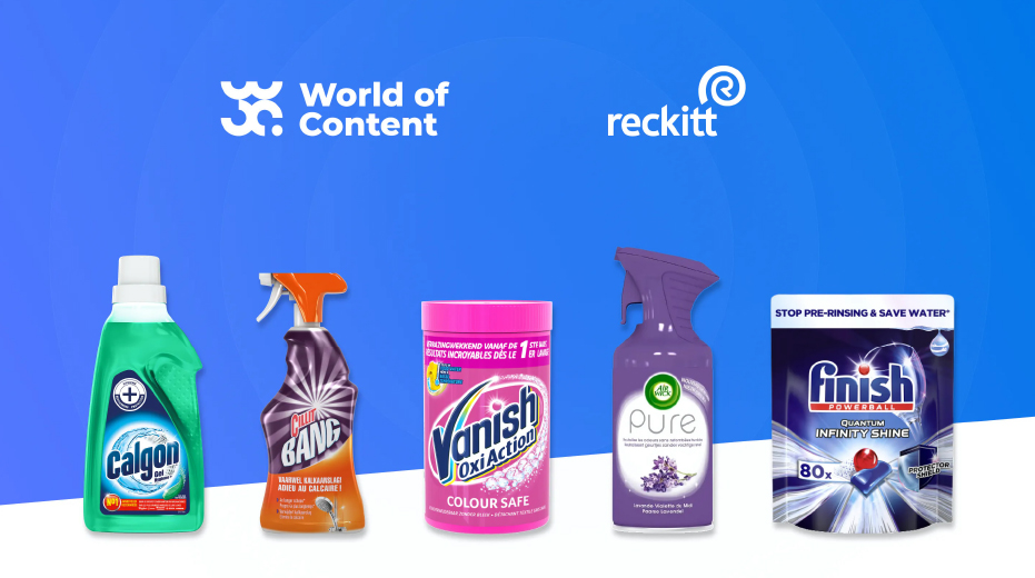 Promotional image announcing the partnership of Reckitt and World of Content 