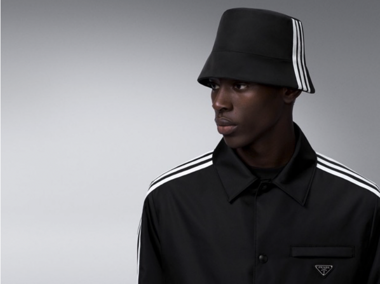 A hat and jacket from the Adidas and Prada mashup collection