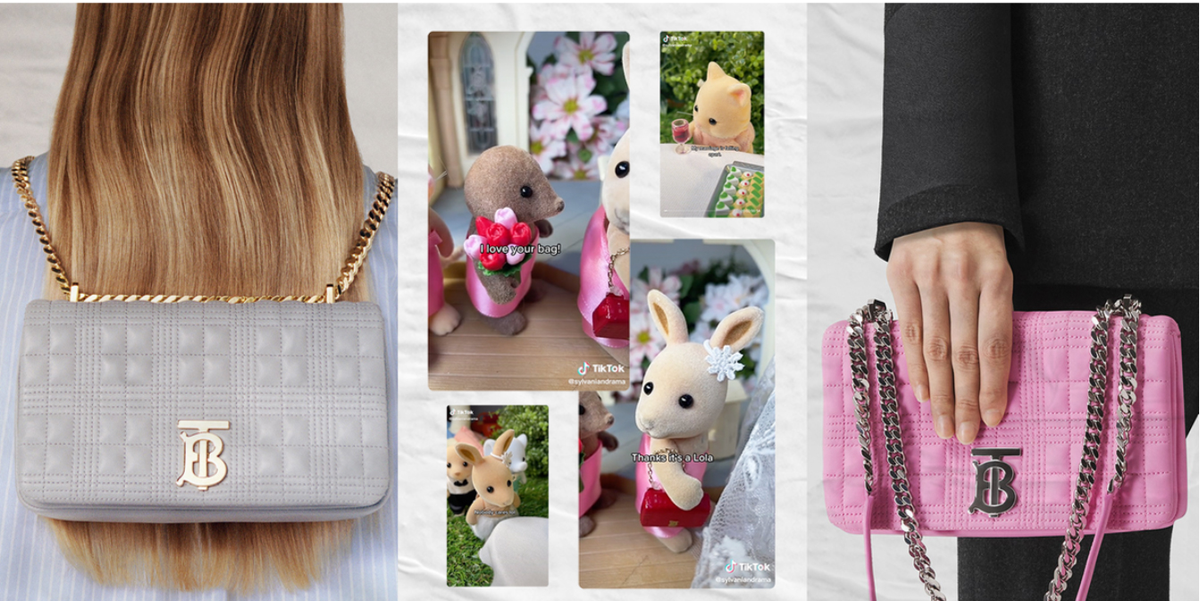 Burberry showcasing its Lola bag in partnership with popular social media account Sylvaniandrama 