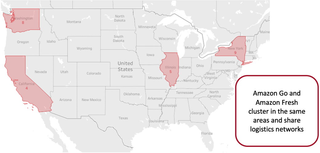 Figure 4. Amazon Go: US Store Locations