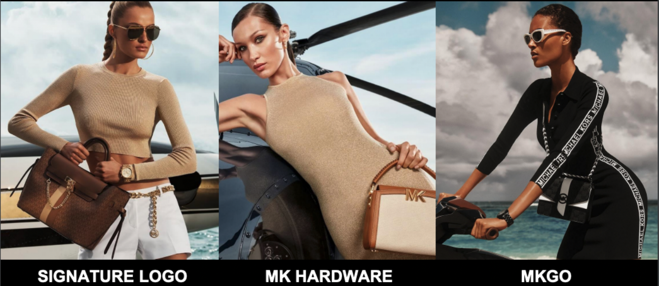 Examples of Michael Kors’ brand codes signature logo