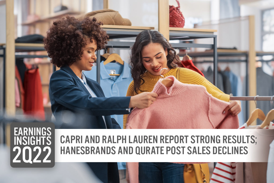Earnings Insights 2Q22, Week 3: Capri and Ralph Lauren Report Strong Results; Hanesbrands and Qurate Post Sales Declines