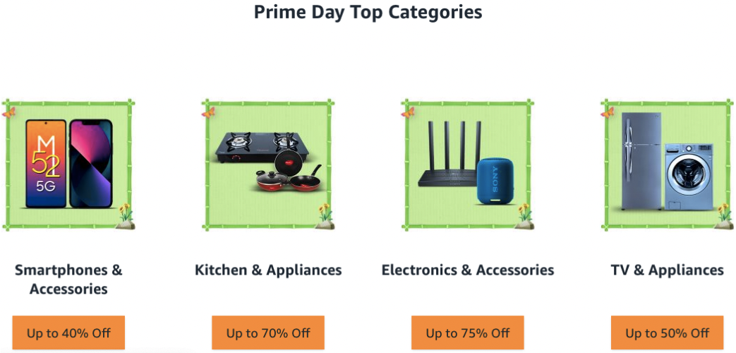 Top categories for Prime Day sale 2022