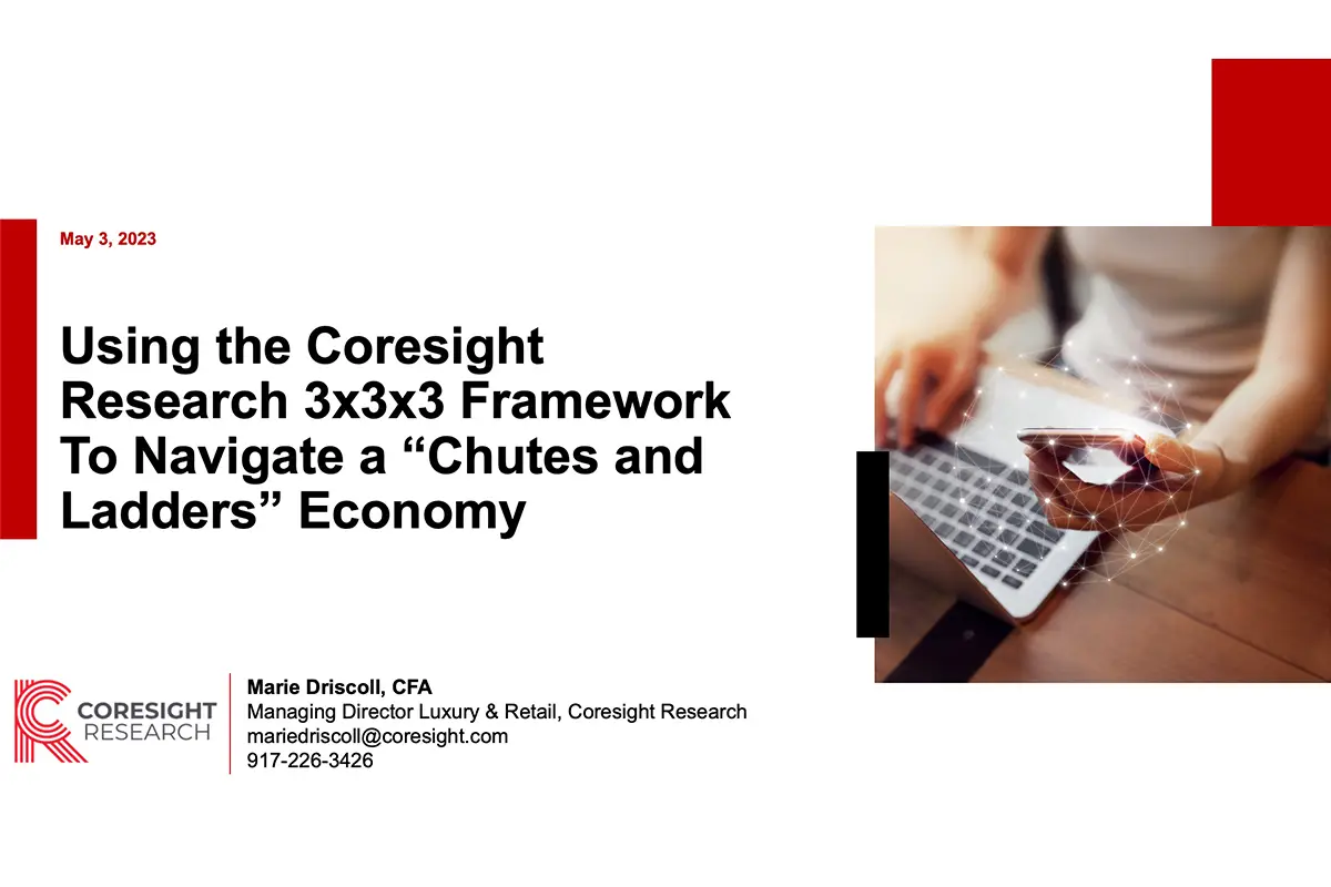 Using the Coresight Research 3x3x3 Framework To Navigate a “Chutes and Ladders” Economy: Insights Presented at Golden Seeds 2023 Annual Summit