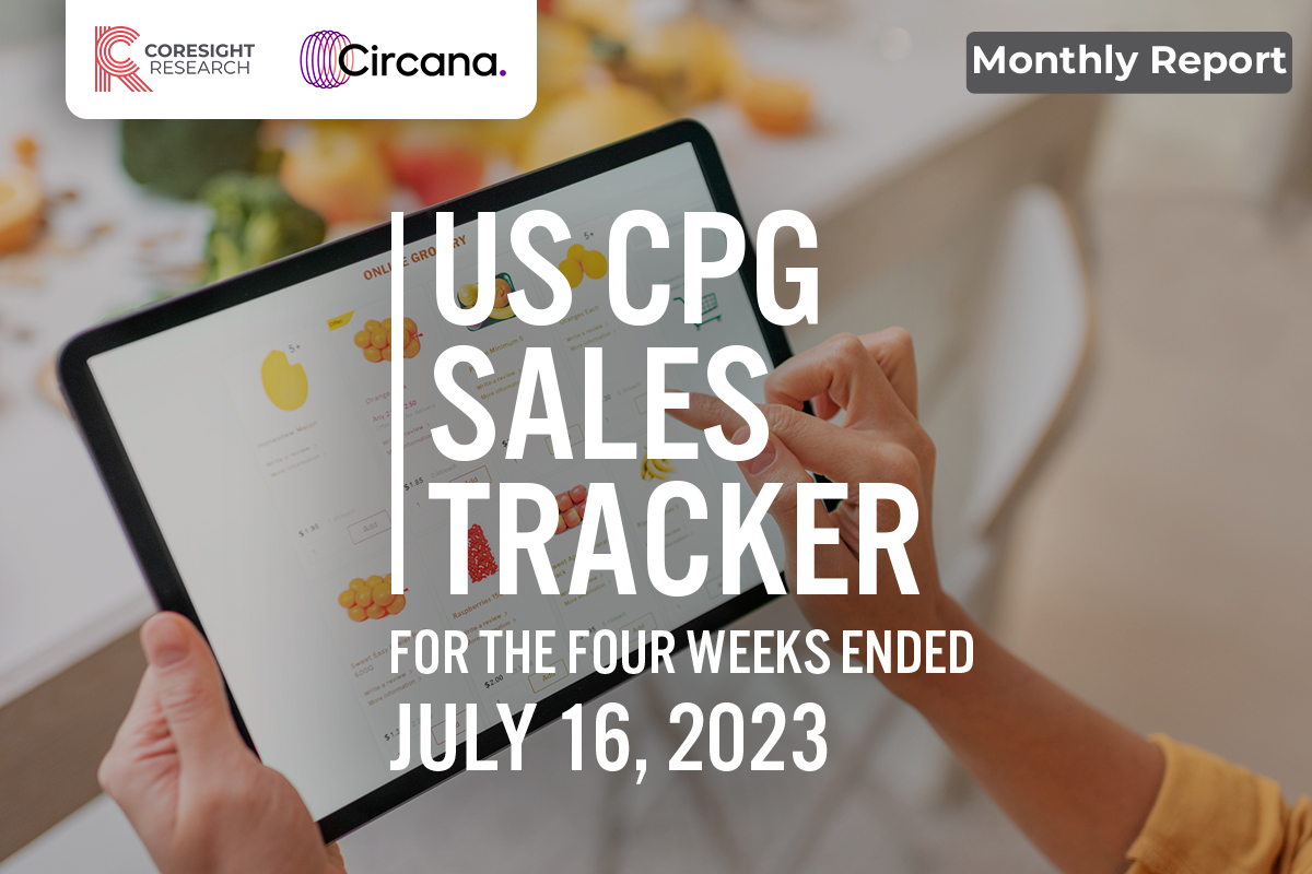 US CPG Sales Tracker: Food & Beverages Category Supports Sustained Mid-Teens CPG E-Commerce Growth