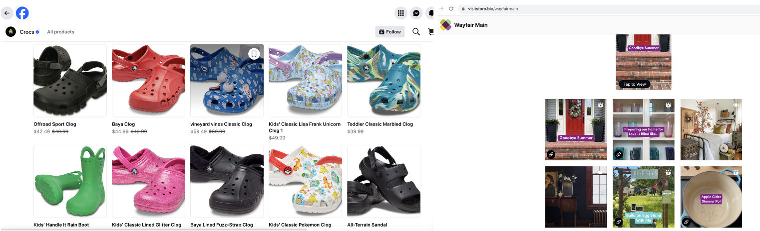 A screenshot of a shoe shop Description automatically generated